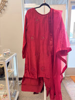 Load image into Gallery viewer, Farshi set- red Embroidered
