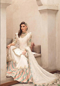 Maria B White Exclusive Silk Lawn Gharara