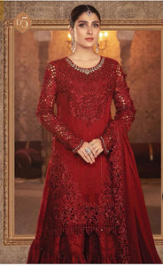 Maria B red Gharara