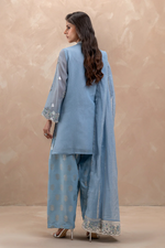 Load image into Gallery viewer, EMBROIDERED KHADDI NET SUIT
