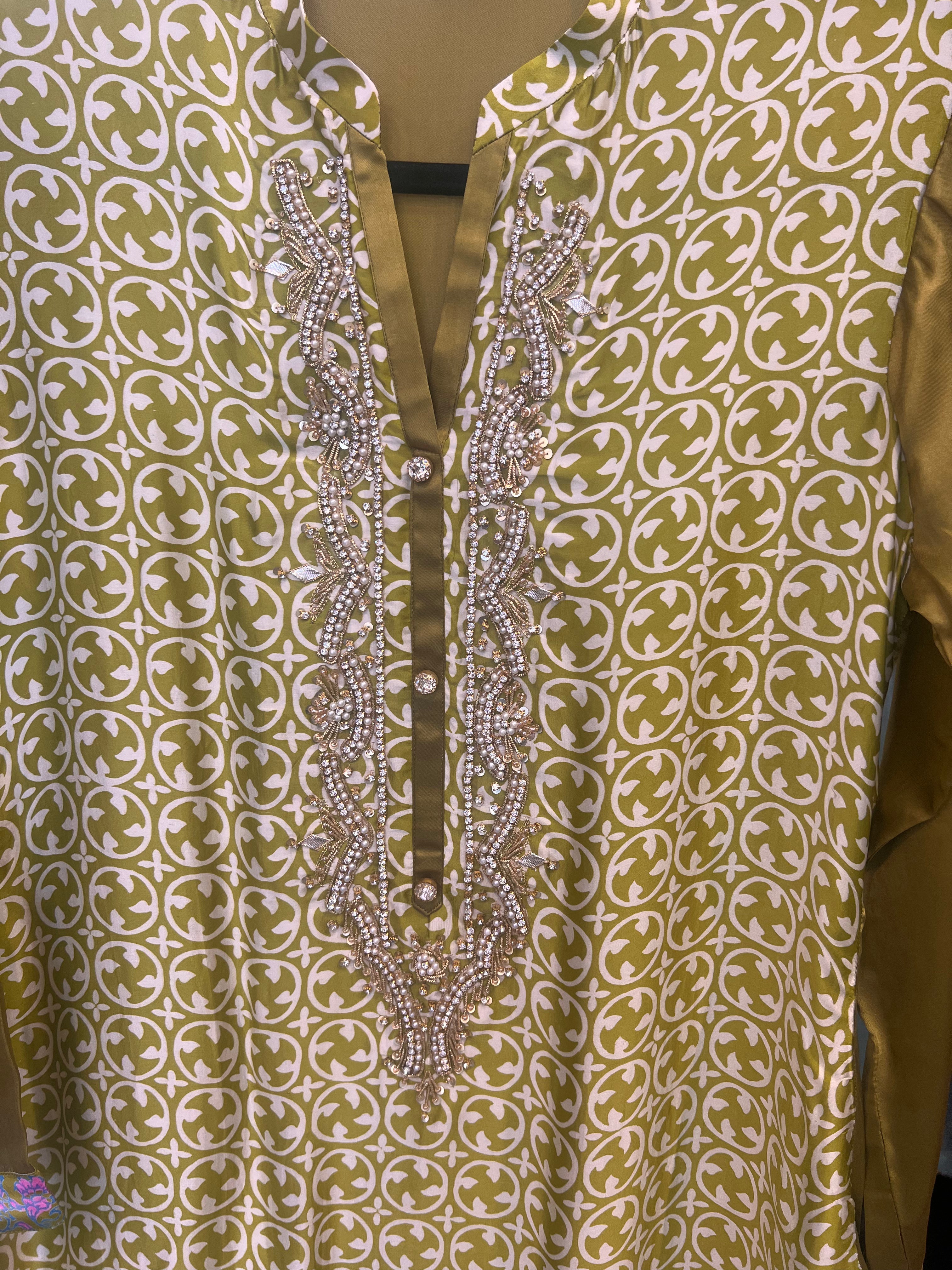 Silk Kurti ( Olive)