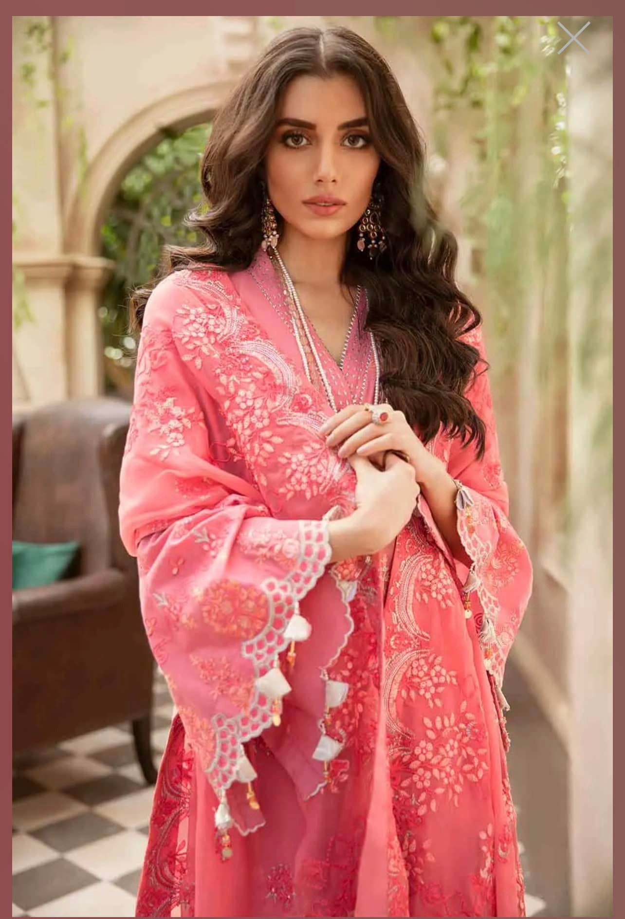 Embroidered Chiffon Suit with Chiffon Dupatta