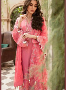 Embroidered Chiffon Suit with Chiffon Dupatta