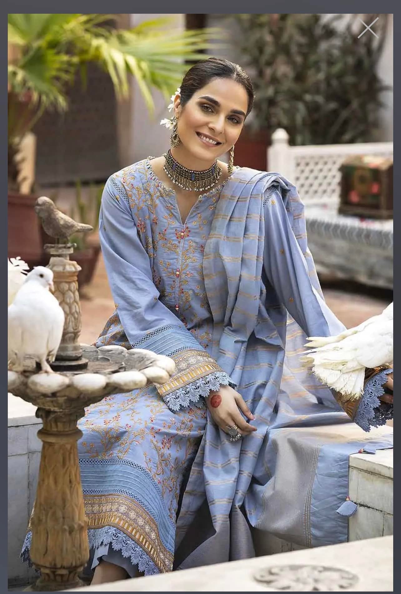 Embroidered Luxury Cotton Suit with Jacquard Dupatta