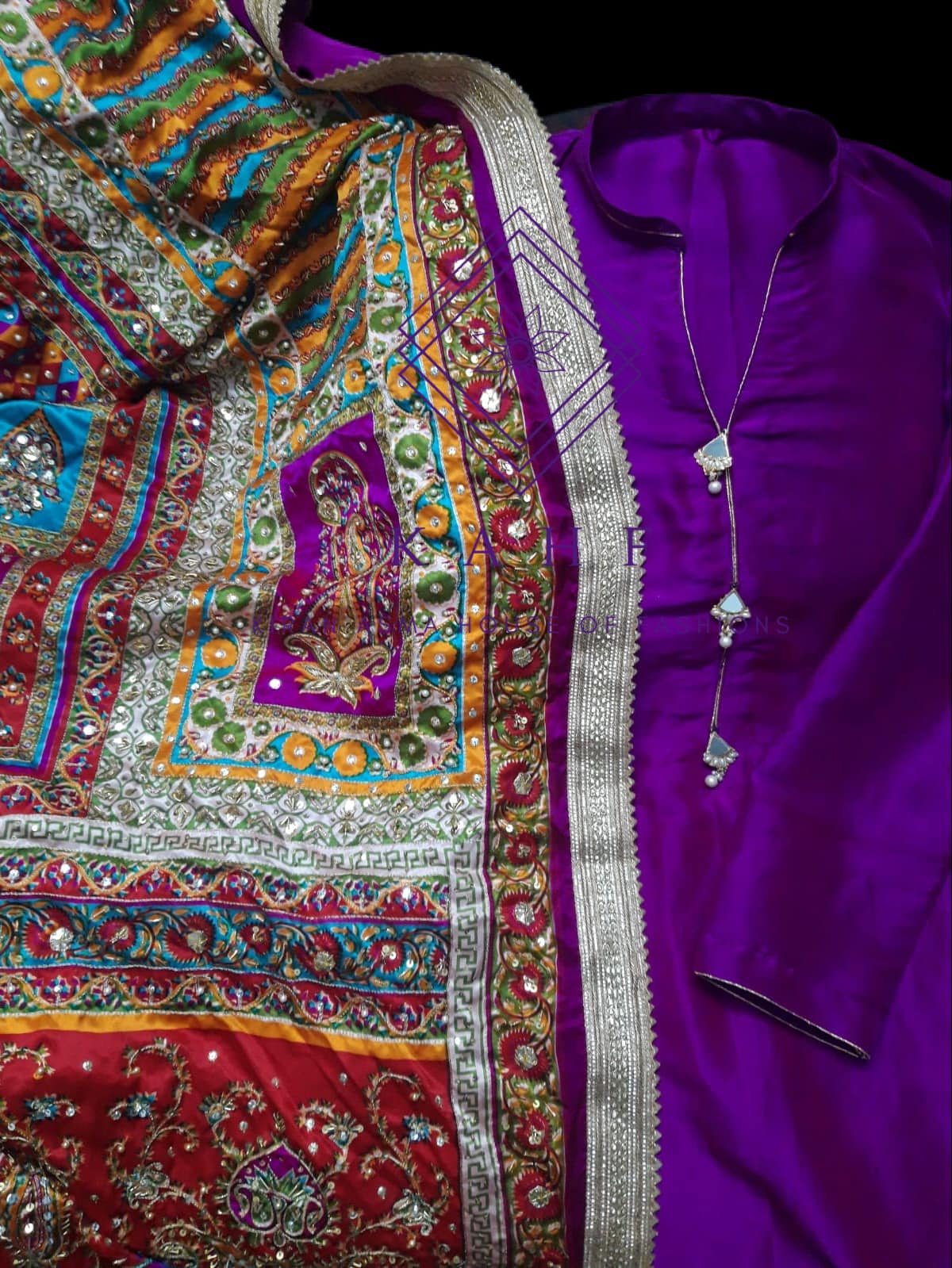 Pure Raw Silk Suits with Embroided Dupattas