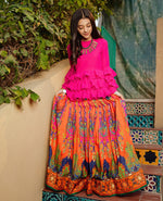 Load image into Gallery viewer, Short Flared Top With Digitally Printed Silk Lehnga
