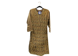 Tan Formal Embroidered Dress