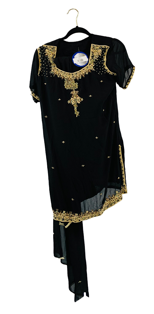 Black Semi Formal Embroidered Outfit