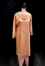 Load image into Gallery viewer, Peach &amp; Gold Chiffon Suit
