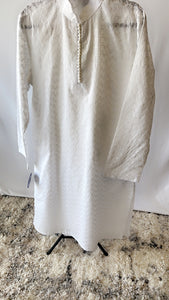 White Chickenkari Kurta