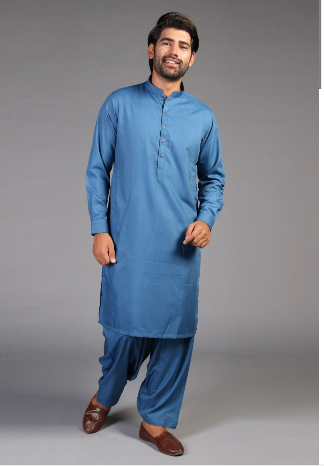 Amir Adnan Collection - Classic Poly Viscose Moroccan Blue Classic Fit Suit