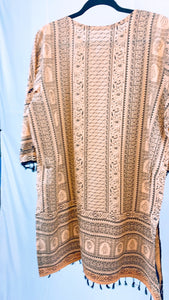 Embroidered Cotton Mirror Studs Tunic