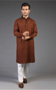 Amir Adnan Collection - Classic Poly Viscose Embroidered Prine Needle Classic Fit Kurta