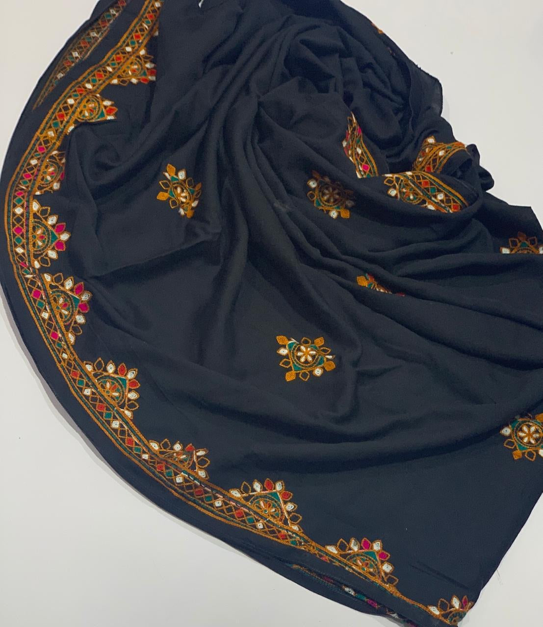 Black Embroidered Dopatta