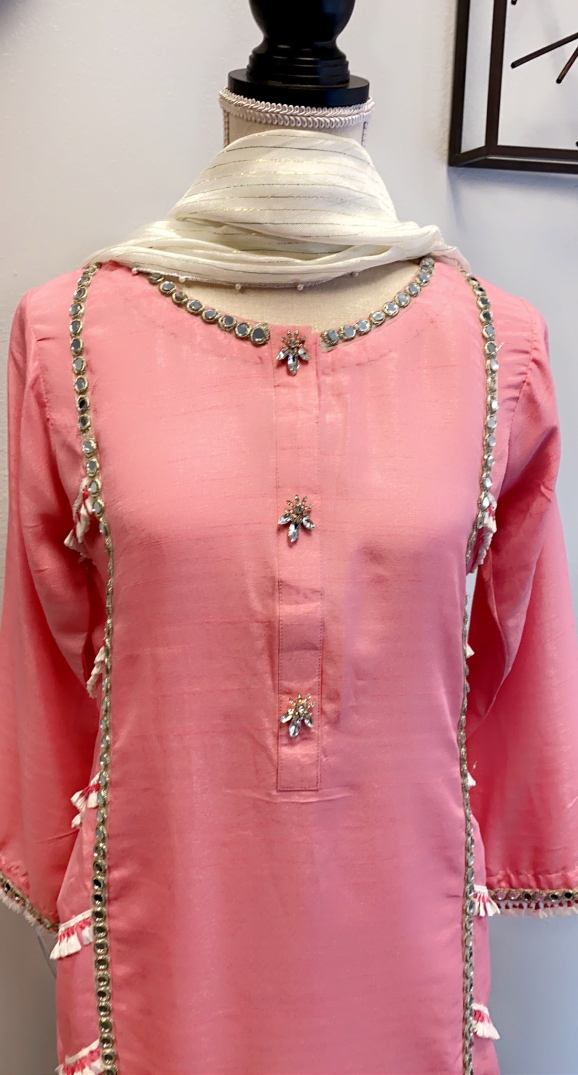 Pink Cotton Net Dress