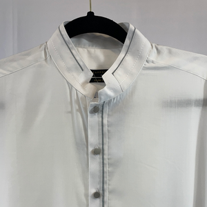 White Collared Shikara Kurta - Slim Fit