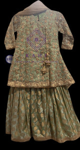 Teens Gharara set- Pistachio