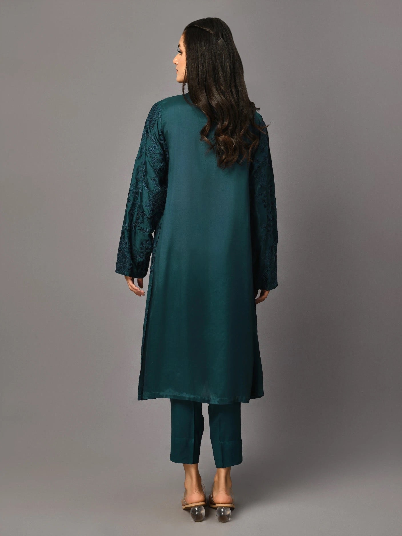 Embroidered Silk Suit