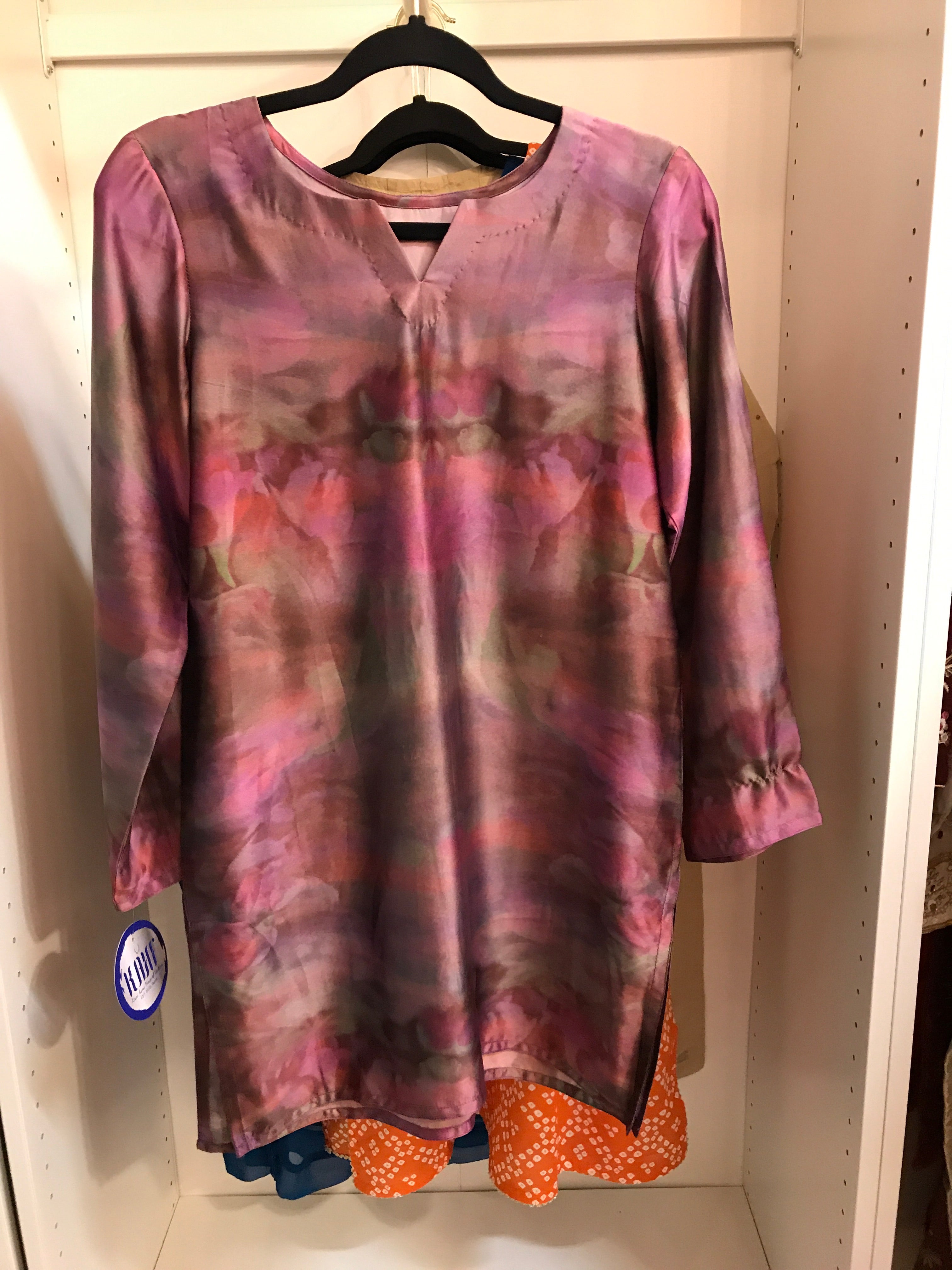 Pure Silk Tea Pink Shades Shirt