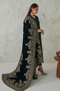 Green embroidered Valvet shawl.