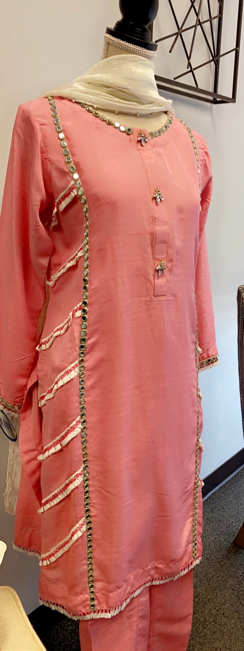 Pink Cotton Net Dress