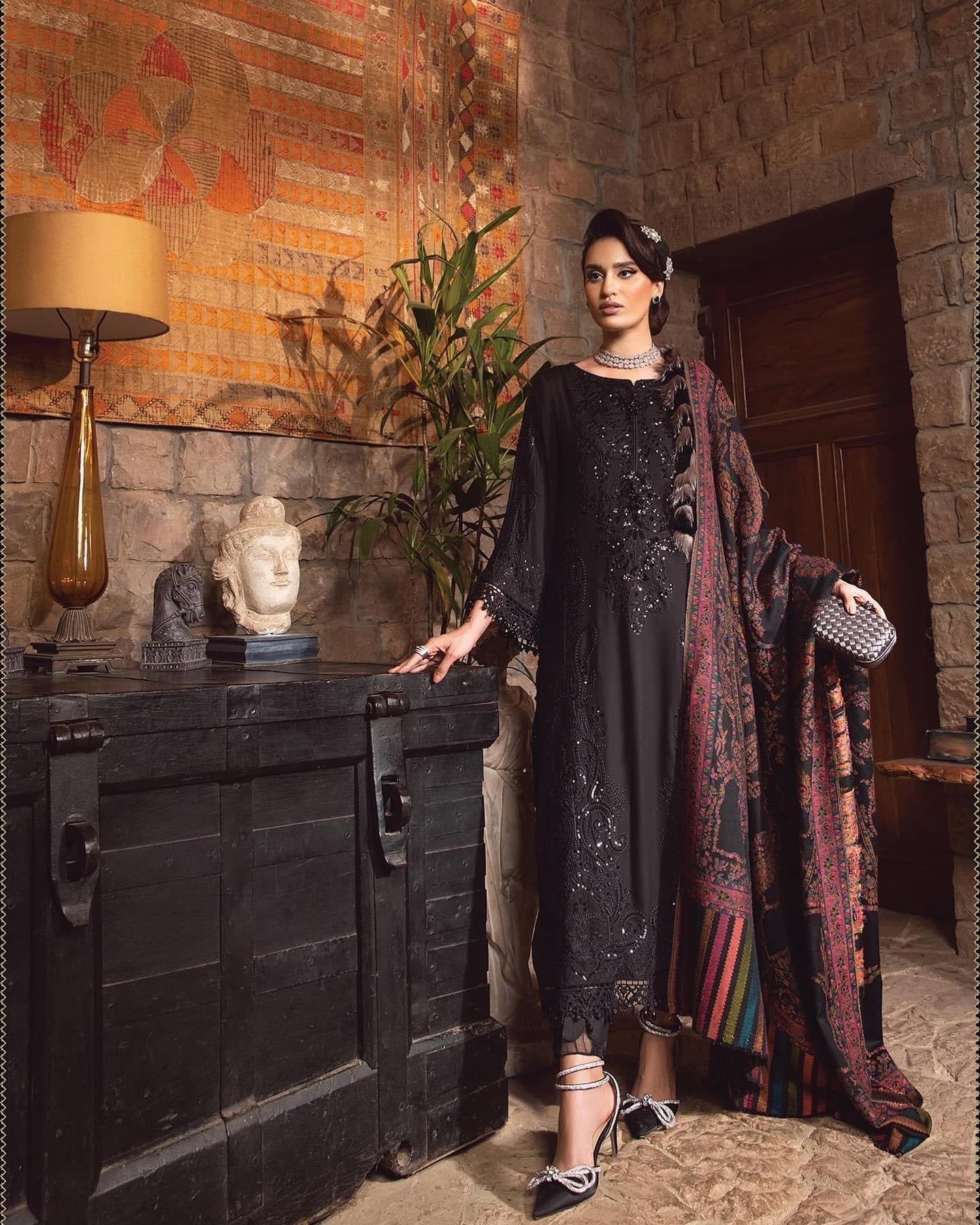 Maria B Winter Dress with Shawl