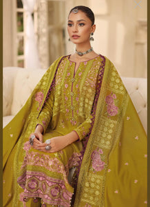 3PC Pashmina Shawl Unstitched Embroidered Suit AP-22019