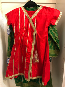 Red And Gold Kids Dress