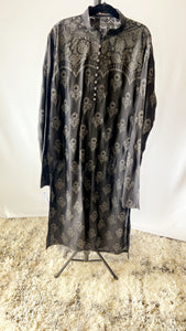 Black Cotton Embossed Dress