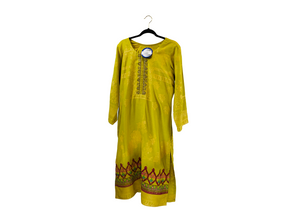 Mustard Winter Embroiderd Dress