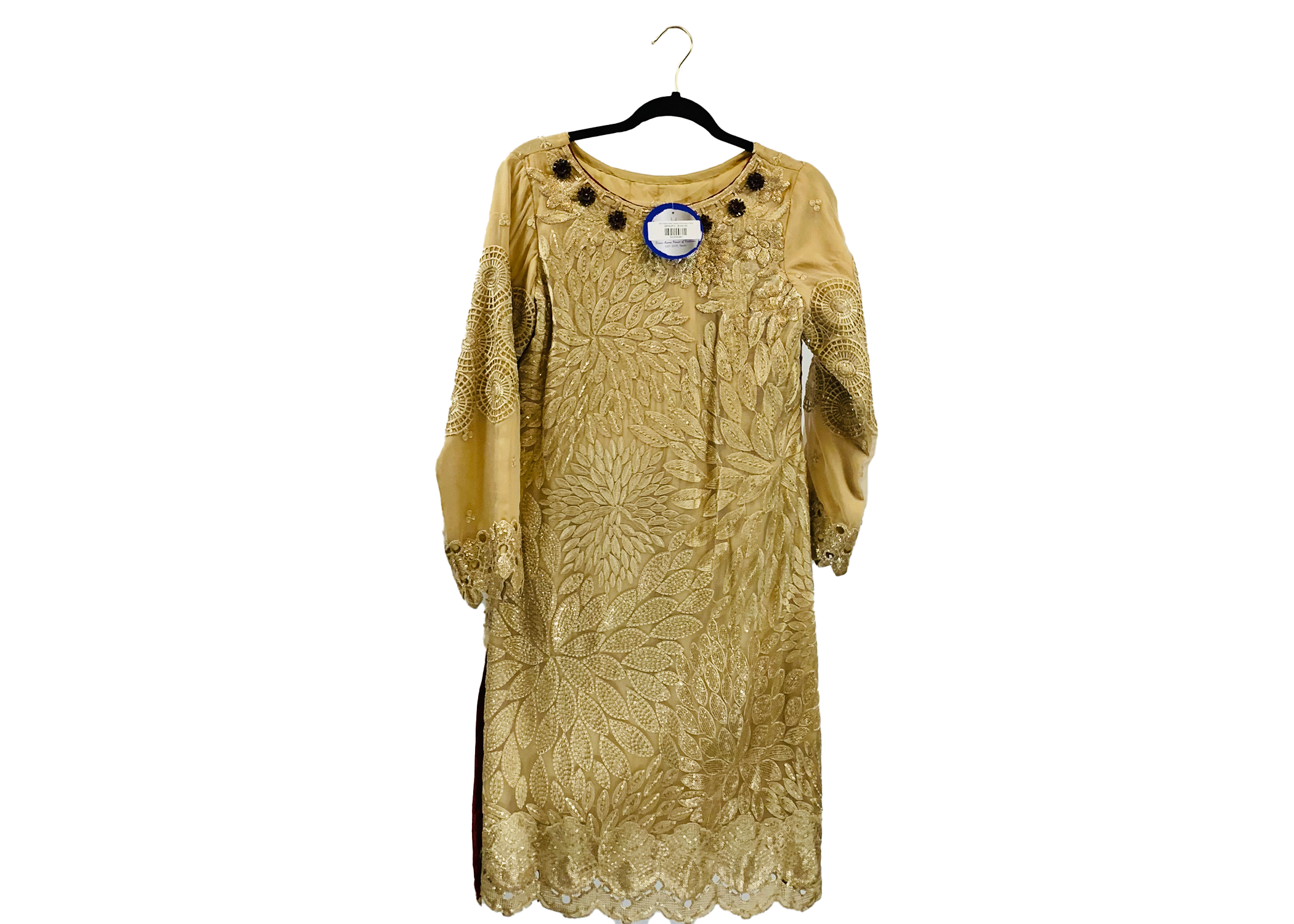 Golden Fawn Heavily Embroidered Dress